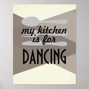 Póster cita poster mi cocina es para bailar