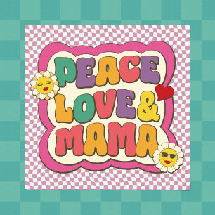 Póster Cita Retro Groovy Mama Tipografía Día de la Madre