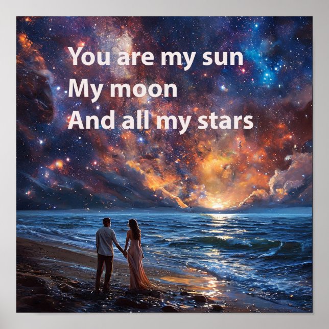 Póster 💕 Cita Romántica en el Océano Frase Inspiradora d (Frente)