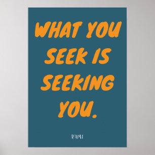 Póster Cita Rumi - Lo que buscas