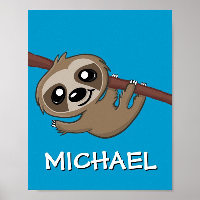 Póster Cita Safari Slote Personalizado Jungle Nombre Zool (Frente)
