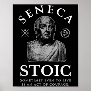 Póster Cita Seneca "Acto De Coraje" Estoicismo