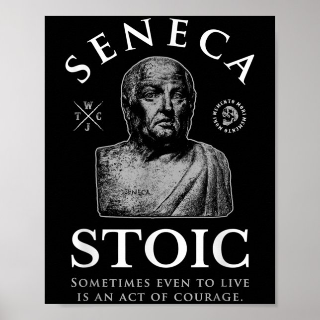 Póster Cita Seneca "Acto De Coraje" Estoicismo (Frente)