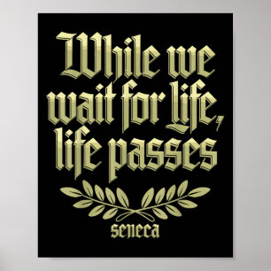 Póster Cita Seneca Filosofía estoica Memento Mori Vida Wi