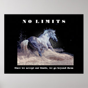 Póster Cita sin límites motivacional de caballo Inspirado