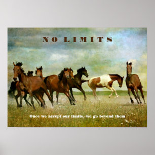 Póster Cita sin límites motivacional de caballo Inspirado
