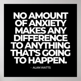 Póster Cita sobre ansiedad de Alan Watts