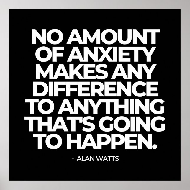 Póster Cita sobre ansiedad de Alan Watts (Frente)