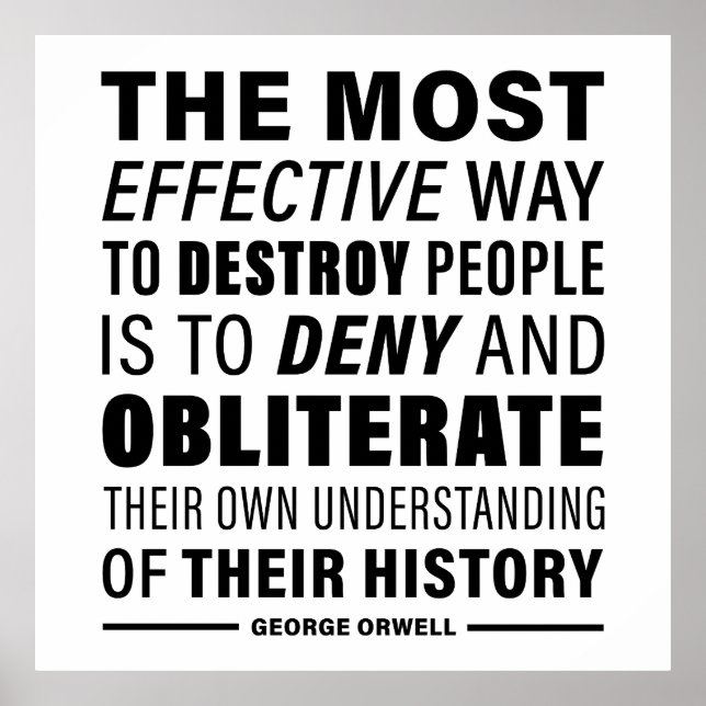 Póster Cita sobre la destrucción de personas - 1984 (Frente)