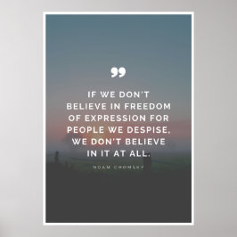 Póster Cita sobre la libertad de expresión de Noam Chomsk