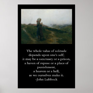 Póster Cita sobre la soledad con una imagen introspectiva