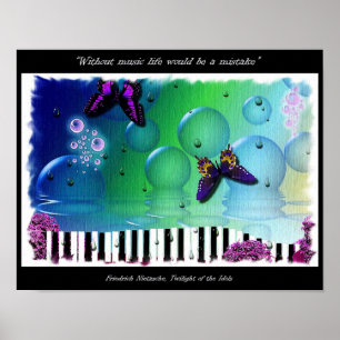 Póster Cita sobre música