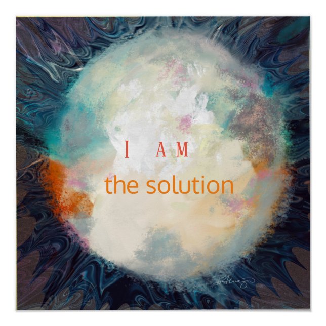 Póster Cita, soy la solución, esfera hermosa (Anverso)