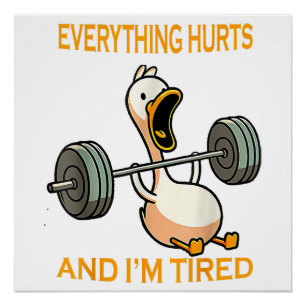 Póster Cita todo duele y estoy cansado