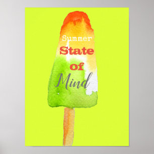 Póster Cita veraniega popsicle lime sorbet linda comida a