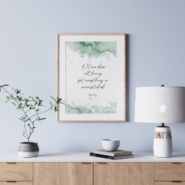 Póster Cita verde de color de agua para Lao Tzu