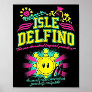 Póster Cita Vintage Bienvenidos A Isle Delfino Clic Funny