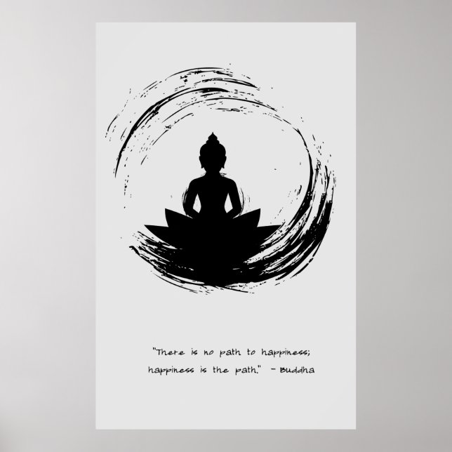 Póster Cita Zen: Sabiduría y meditación (Frente)