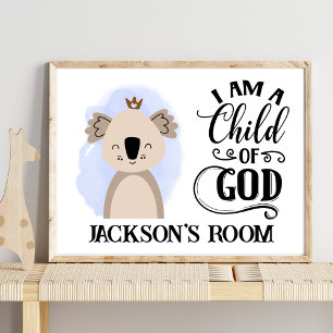 Póster Citando al bebé australiano Koala cita de la Bibli