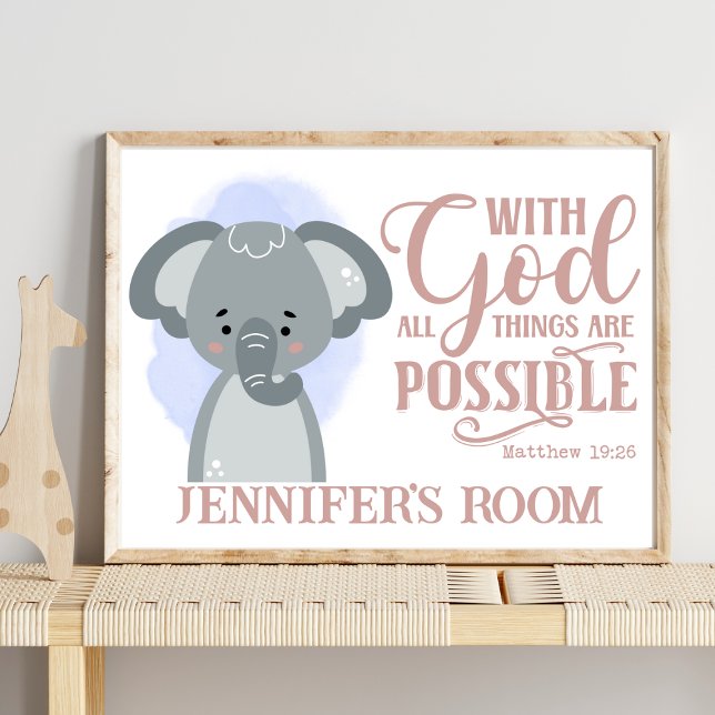 Póster Citando la cita de la biblia del elefante de bebé  (Subido por el creador)