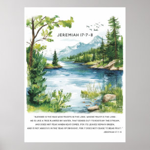 Póster Citas bíblicas inspiradoras en fotos de la natural