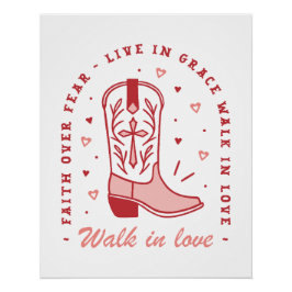 Póster Citas cristianas chicas caminan en una estética am