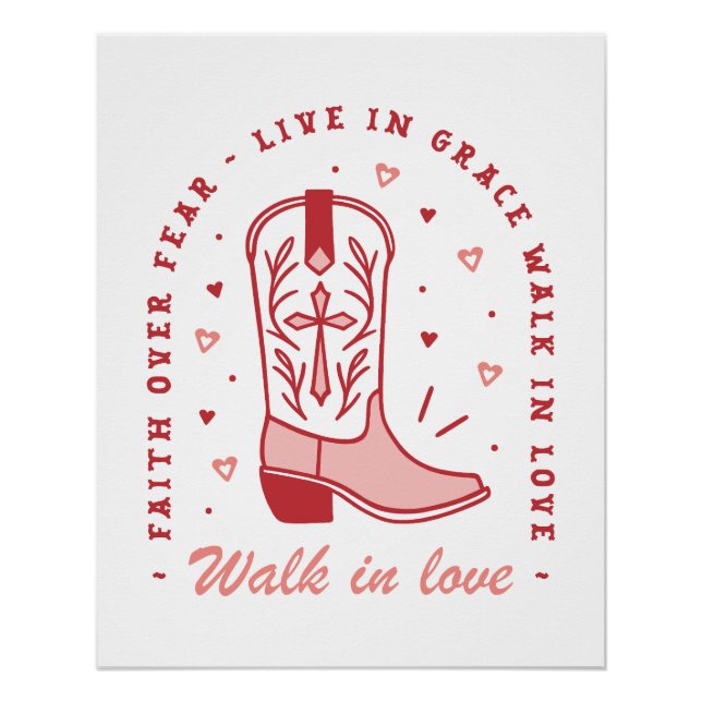 Póster Citas cristianas chicas caminan en una estética am (Anverso)