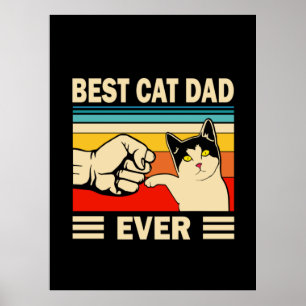Póster Citas de abuelo   Mejor Papá Gato