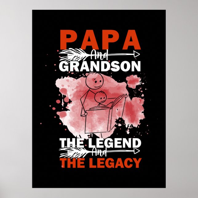 Póster Citas de abuelo | Papa Y Nieto (Frente)