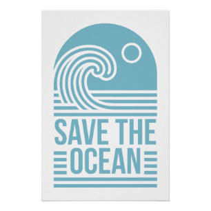 Póster Citas de activista para salvar el océano estética 