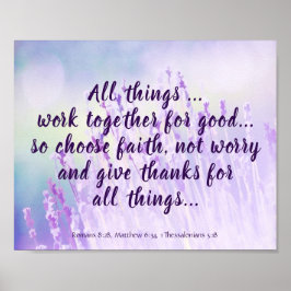 Póster Citas de aliento de escrituras bíblicas de morado