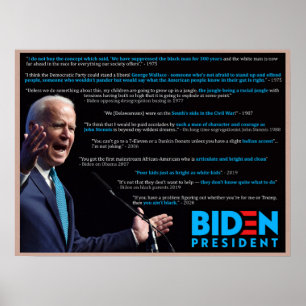 Póster Citas de Biden 2020 sobre Poster de raza