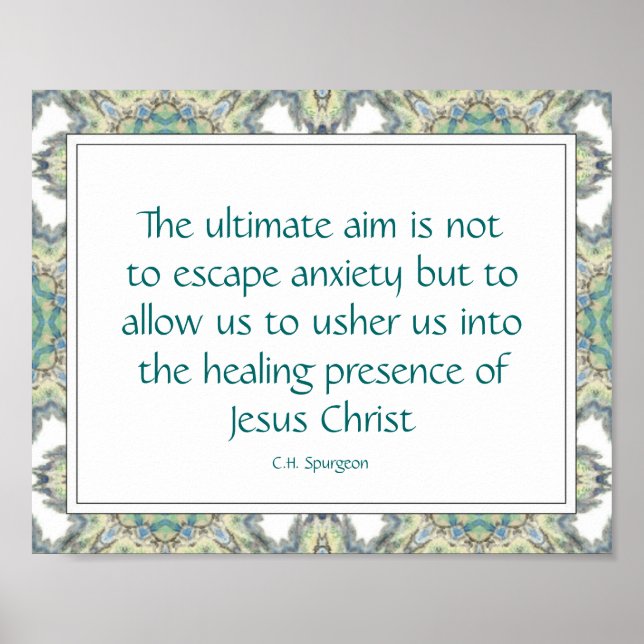 Póster Citas de depresión de ansiedad cristiana inspirado (Frente)