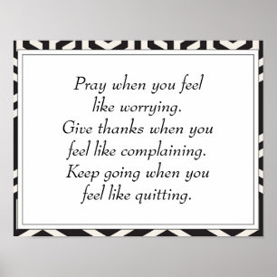 Póster Citas de estímulo de la vida Inspiradora negra