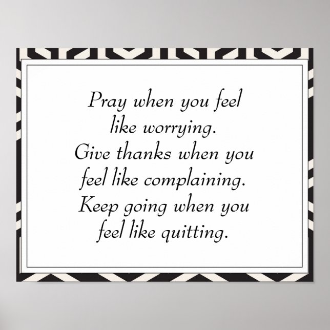 Póster Citas de estímulo de la vida Inspiradora negra (Frente)