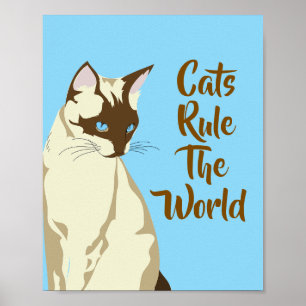 Póster Citas de Gato Siamés