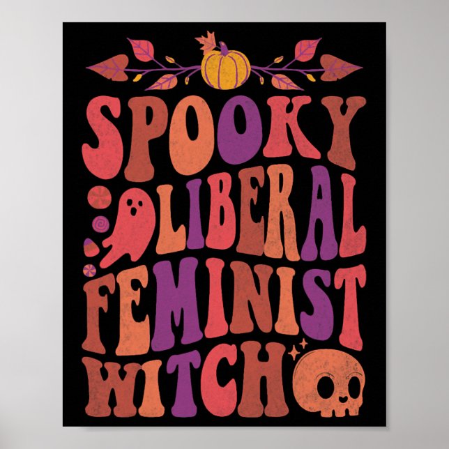 Póster Citas de Halloween feministas liberales (Frente)