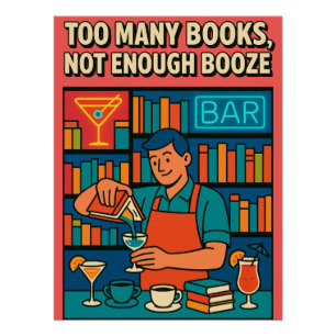 Póster Citas de memes divertidos en la barra de libros