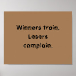 Póster Citas de motivación de gimnasio y cartel marrón cl