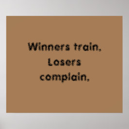 Póster Citas de motivación de gimnasio y cartel marrón cl