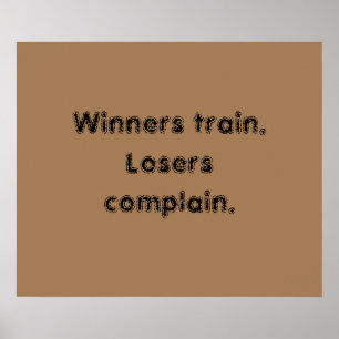 Póster Citas de motivación de gimnasio y cartel marrón cl