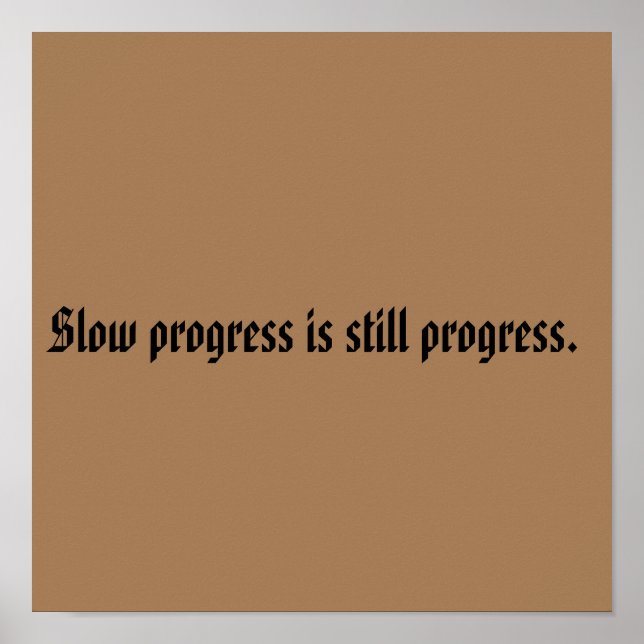 Póster Citas De Motivación De GIMNASIO Y Marrón Claro (Frente)