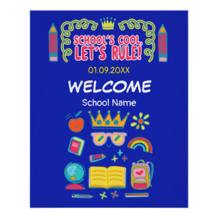 Póster Citas de motivación de "La escuela es genial, vamo