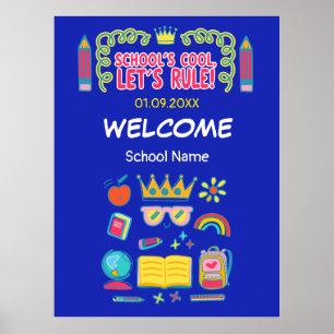 Póster Citas de motivación de "La escuela es genial, vamo