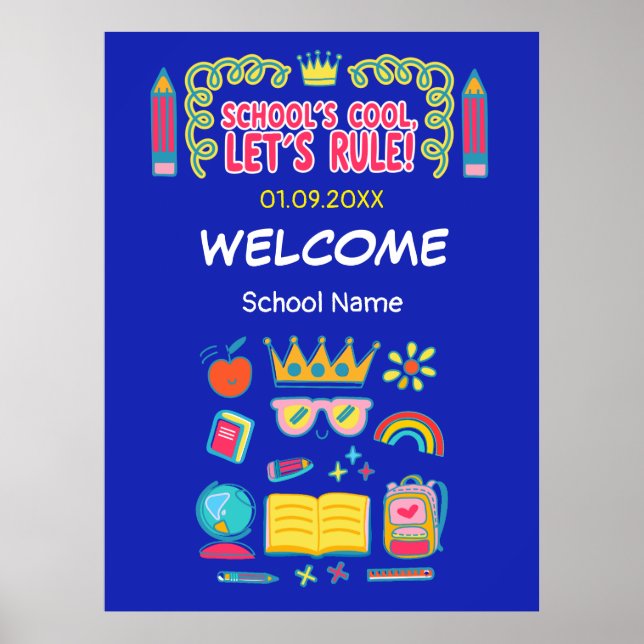 Póster Citas de motivación de "La escuela es genial, vamo (Frente)