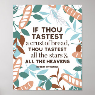 Póster Citas de pan de Robert Browning