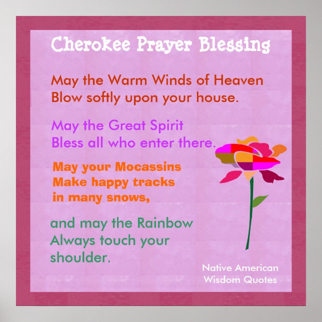 Póster Citas de sabiduría nativa norteamericana (Frente)