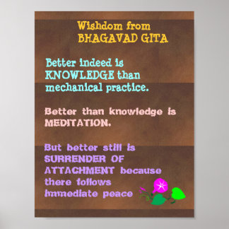 Póster Citas de WISDOM de Bhagavad Gita