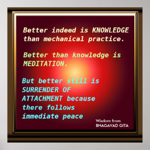 Póster Citas de WISDOM de Bhagavad Gita