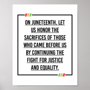Póster Citas del 19 de junio, Libertad para afroamericano